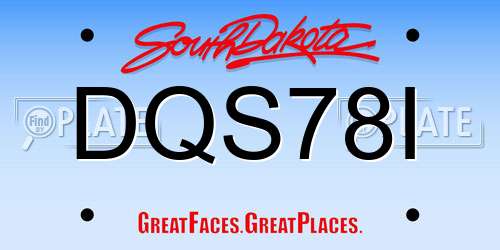 DQS78I South Dakota License Plate