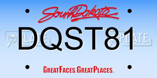 DQST81 South Dakota License Plate