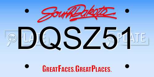 DQSZ51 South Dakota License Plate
