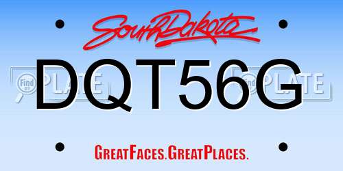 DQT56G South Dakota License Plate