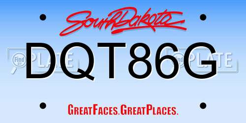 DQT86G South Dakota License Plate