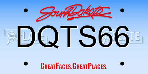 DQTS66 South Dakota License Plate