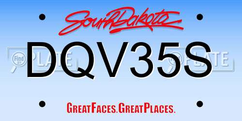 DQV35S South Dakota License Plate