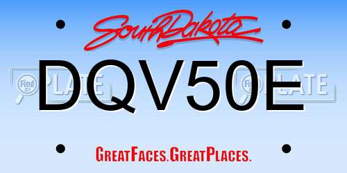DQV50E South Dakota License Plate