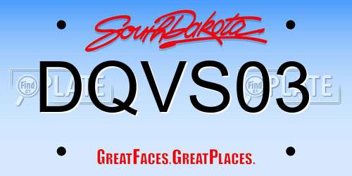 DQVS03 South Dakota License Plate