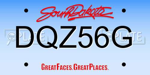 DQZ56G South Dakota License Plate