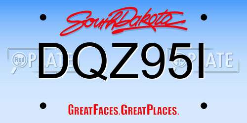DQZ95I South Dakota License Plate
