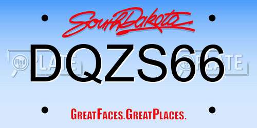 DQZS66 South Dakota License Plate
