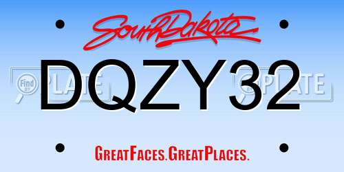DQZY32 South Dakota License Plate