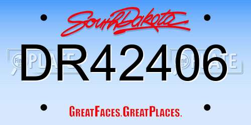DR42406 South Dakota License Plate
