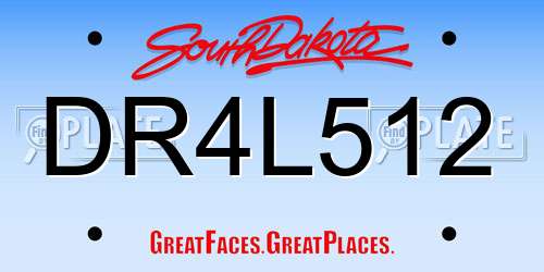 DR4L512 South Dakota License Plate