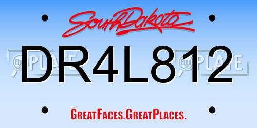 DR4L812 South Dakota License Plate