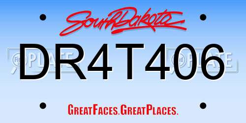 DR4T406 South Dakota License Plate