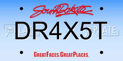 DR4X5T South Dakota License Plate