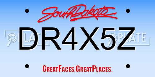 DR4X5Z South Dakota License Plate