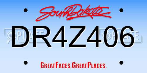 DR4Z406 South Dakota License Plate