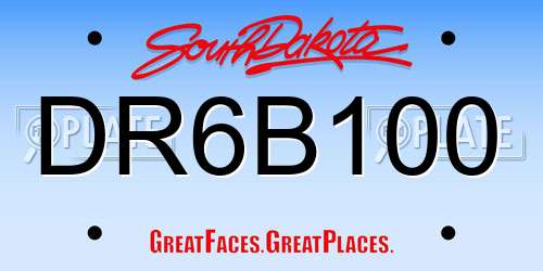 DR6B100 South Dakota License Plate