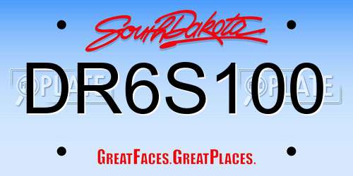 DR6S100 South Dakota License Plate