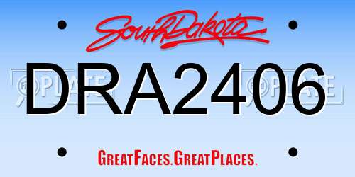 DRA2406 South Dakota License Plate