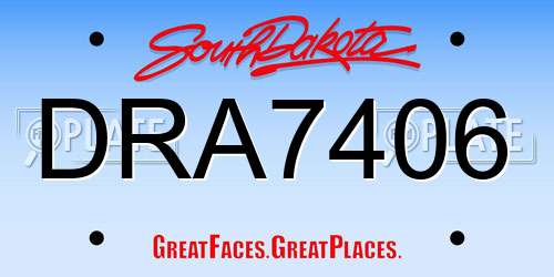 DRA7406 South Dakota License Plate