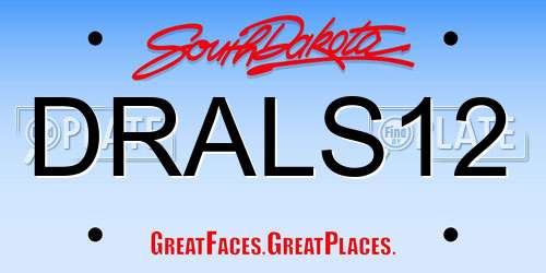 DRALS12 South Dakota License Plate