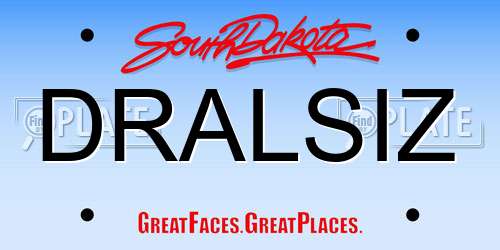 DRALSIZ South Dakota License Plate