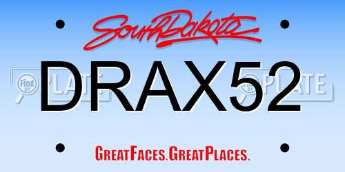DRAX52 South Dakota License Plate