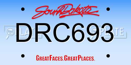 DRC693 South Dakota License Plate