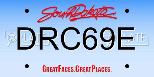 DRC69E South Dakota License Plate