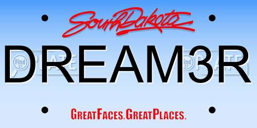 DREAM3R South Dakota License Plate