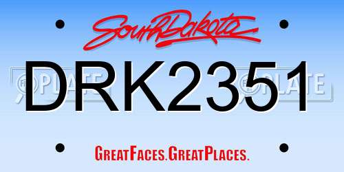 DRK2351 South Dakota License Plate