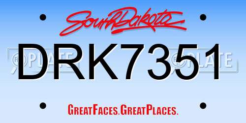 DRK7351 South Dakota License Plate
