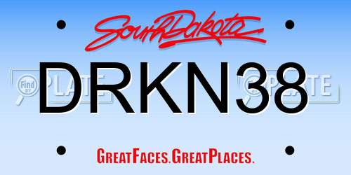 DRKN38 South Dakota License Plate