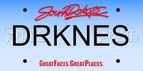 DRKNES South Dakota License Plate