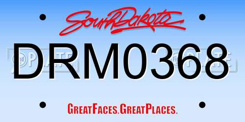 DRM0368 South Dakota License Plate