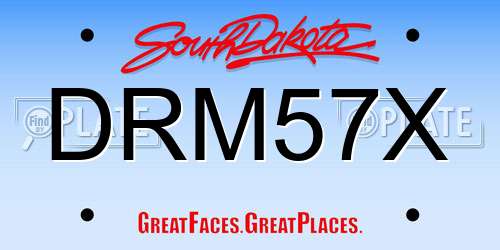 DRM57X South Dakota License Plate