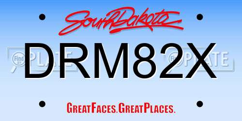 DRM82X South Dakota License Plate