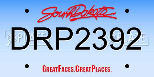 DRP2392 South Dakota License Plate