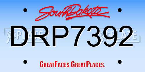 DRP7392 South Dakota License Plate
