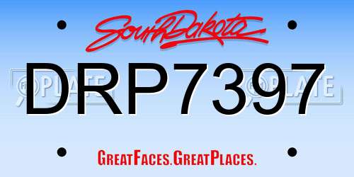 DRP7397 South Dakota License Plate