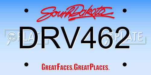 DRV462 South Dakota License Plate