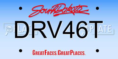 DRV46T South Dakota License Plate