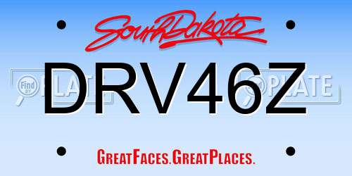 DRV46Z South Dakota License Plate