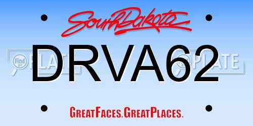 DRVA62 South Dakota License Plate
