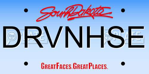 DRVNHSE South Dakota License Plate