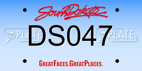 DS047 South Dakota License Plate