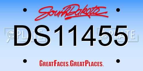 DS11455 South Dakota License Plate