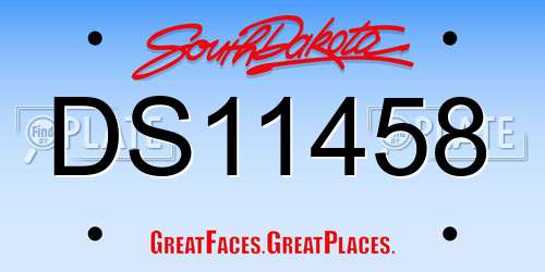 DS11458 South Dakota License Plate
