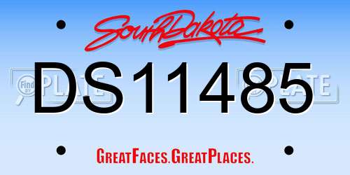 DS11485 South Dakota License Plate