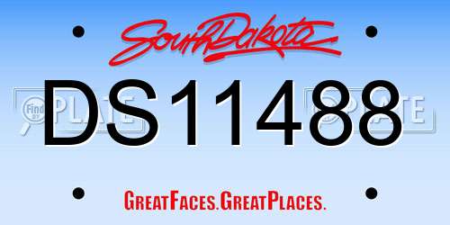 DS11488 South Dakota License Plate